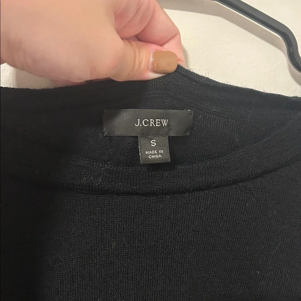 J Crew 100% Merino Wool Black Oversized Long Sleeve Sweater Size Small
